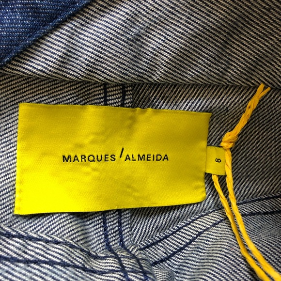 New Marques Almeida Asymmetrical Frayed Denim Mini Skirt size UK 8/ US 4 - Picture 9 of 13